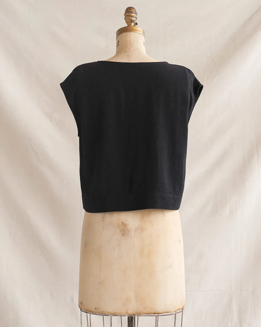 Riley Linen Top - Black