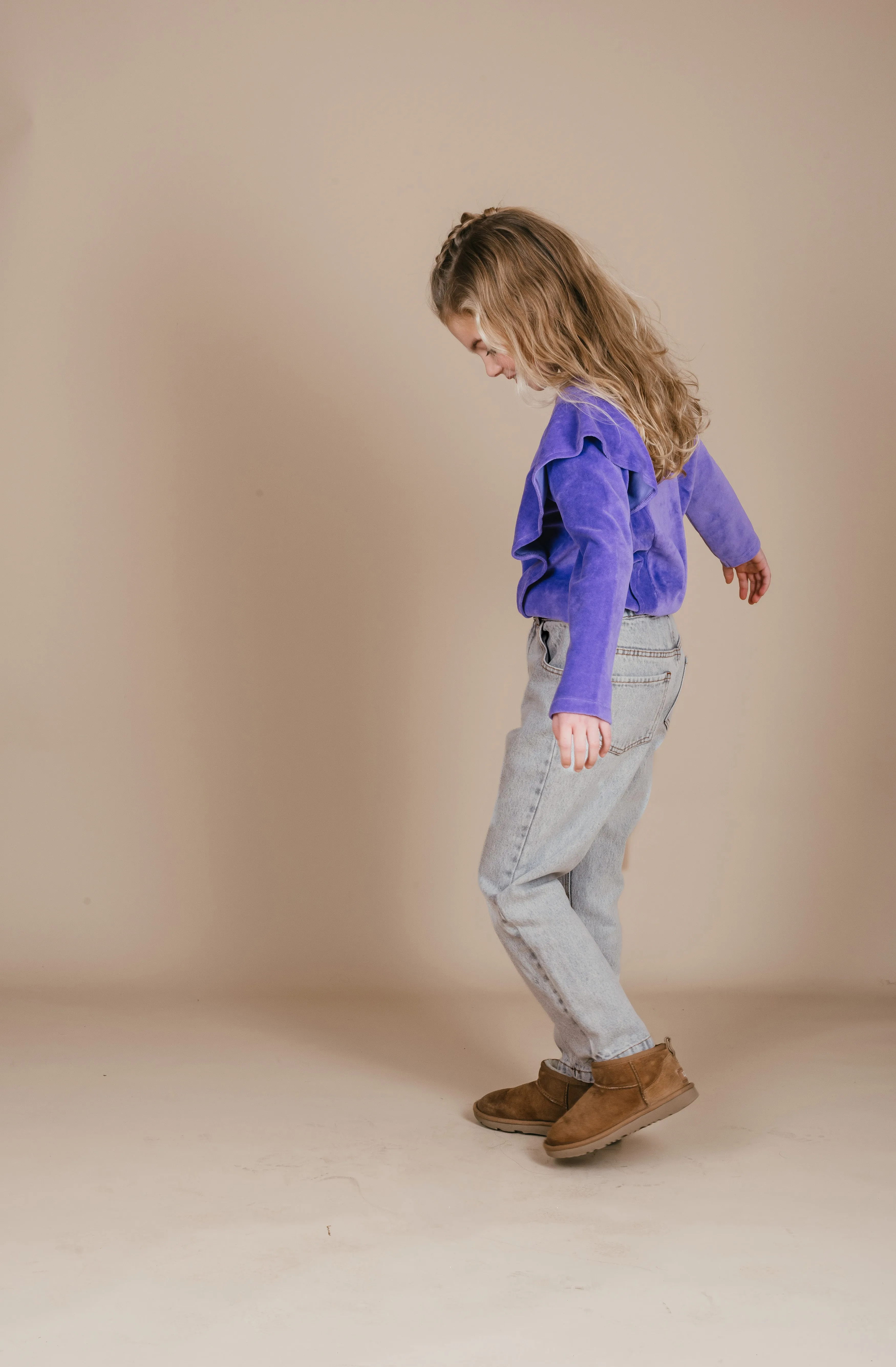 Ruffle Sweater Velour | Paisley Purple