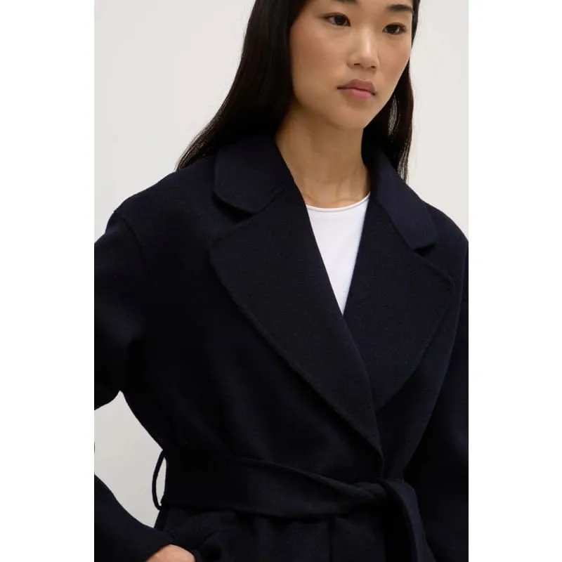Sadie Single Breasted Wool Coat | Midnight
