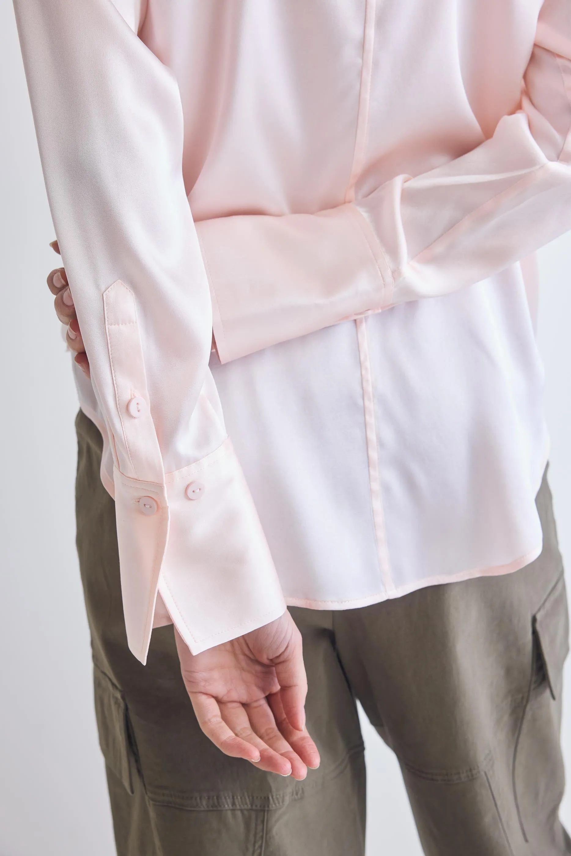 Shift Your Gaze Button Down Silk Blouse