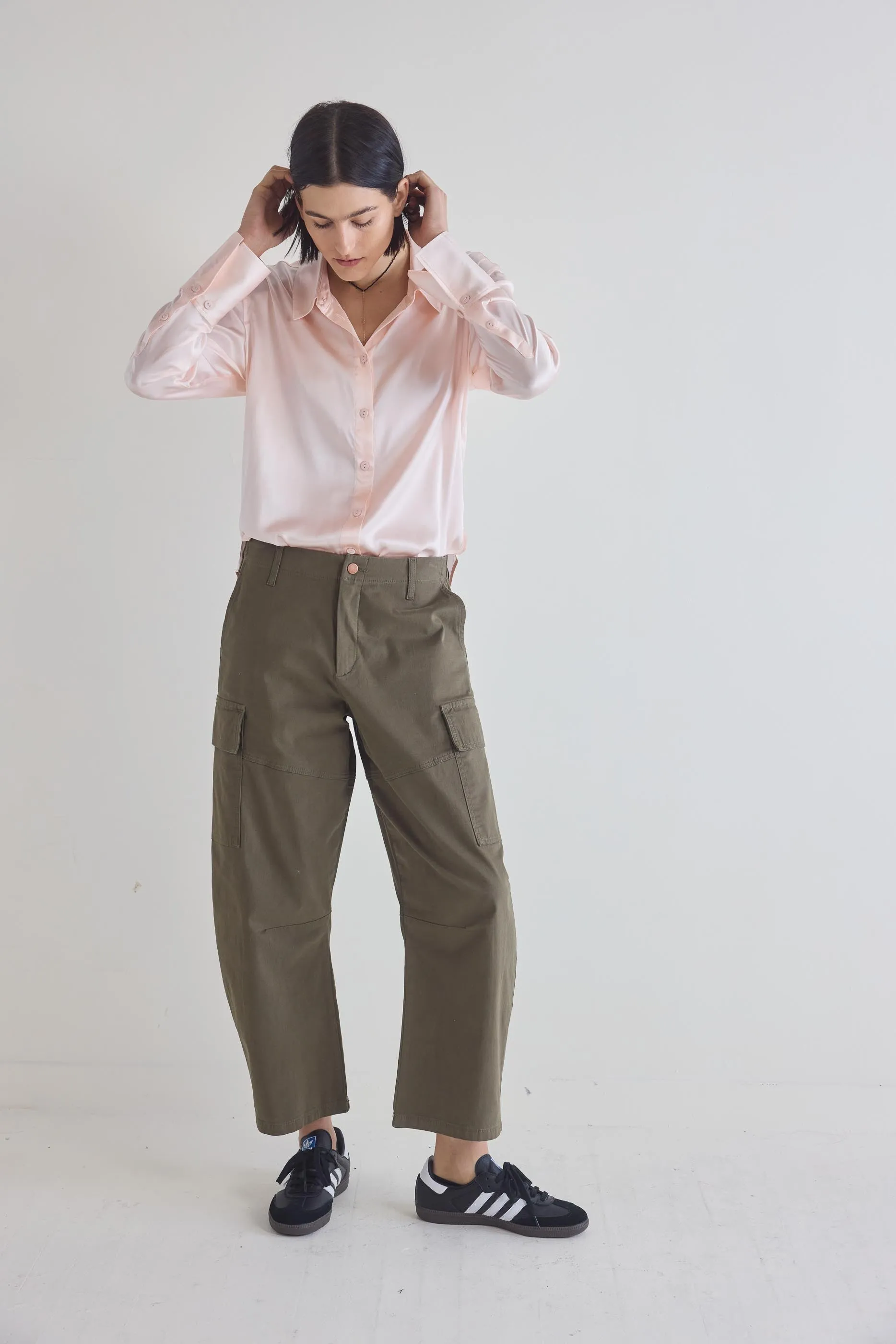 Shift Your Gaze Button Down Silk Blouse