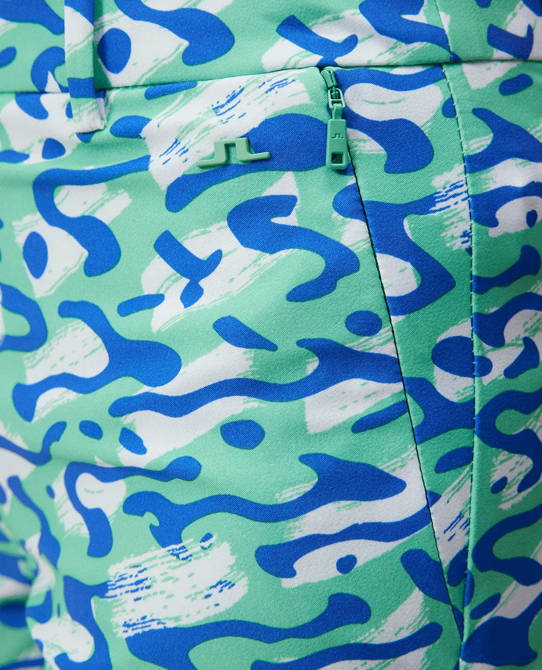 SIZE 12-14 - J.Lindeberg Pia Print Golf Pant 27.5'' Caldera Jade Cream