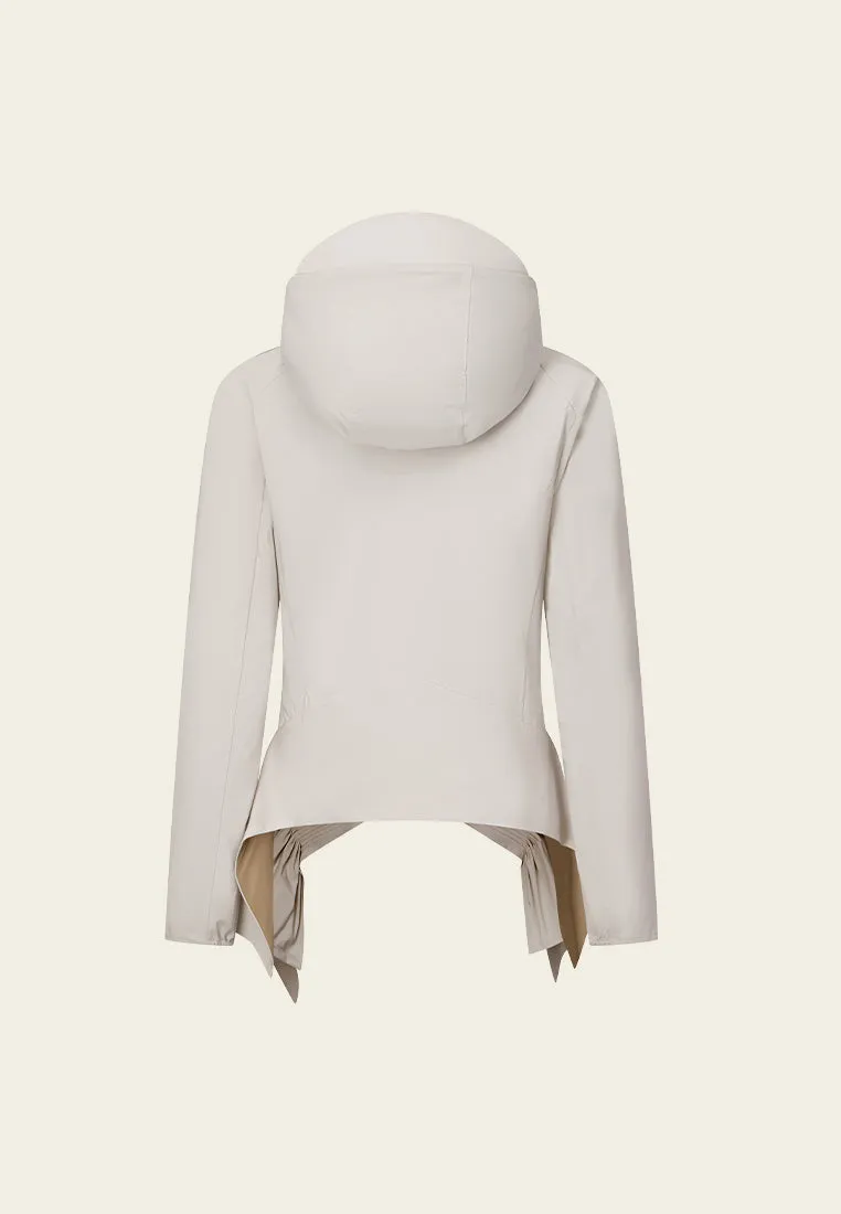 Symmetrical Pleated-hem Windbreaker