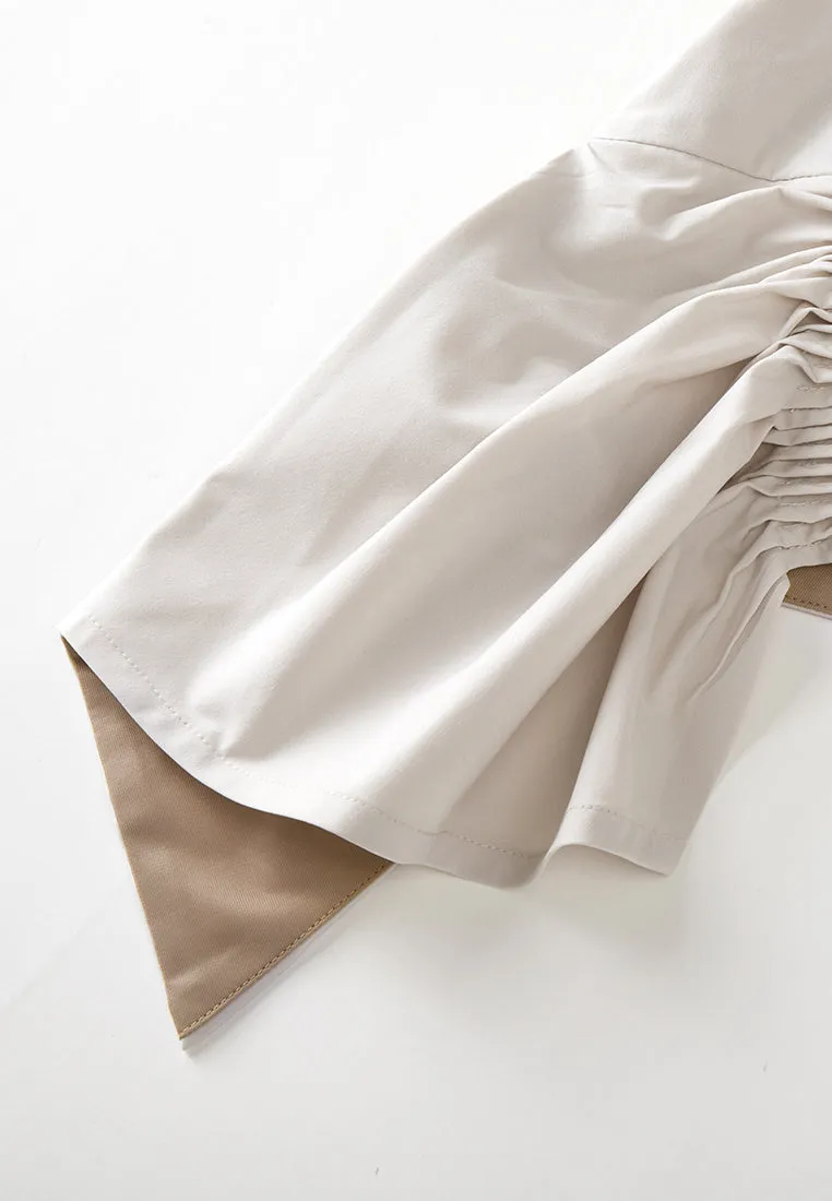 Symmetrical Pleated-hem Windbreaker
