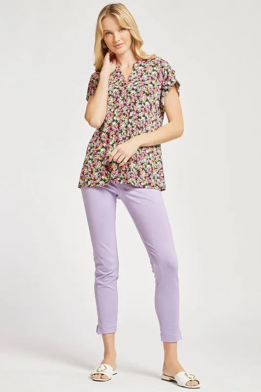 The Lizzy Short Sleeve Top Black Multi