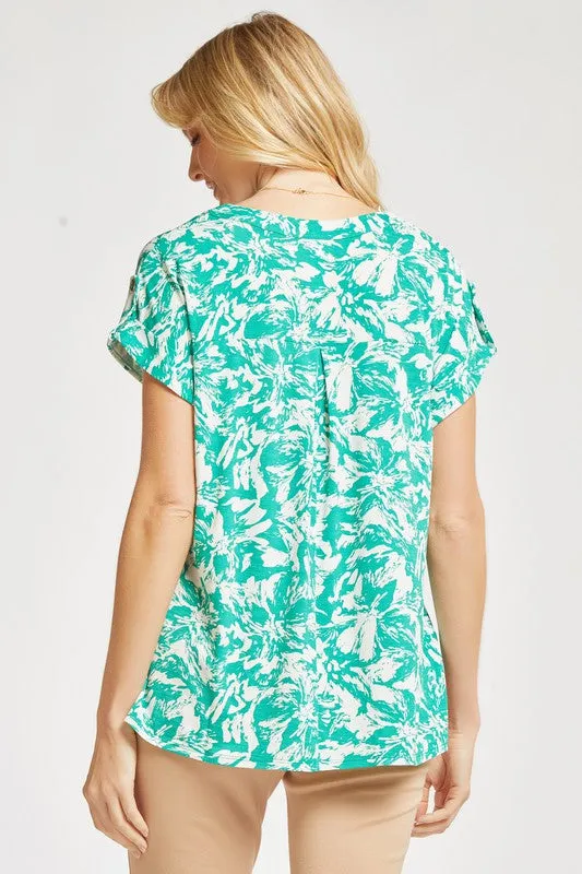 The Lizzy Short Sleeve Top - Emerald