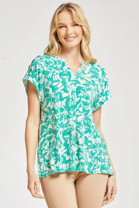 The Lizzy Short Sleeve Top - Emerald