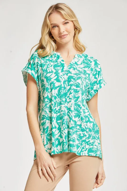 The Lizzy Short Sleeve Top - Emerald