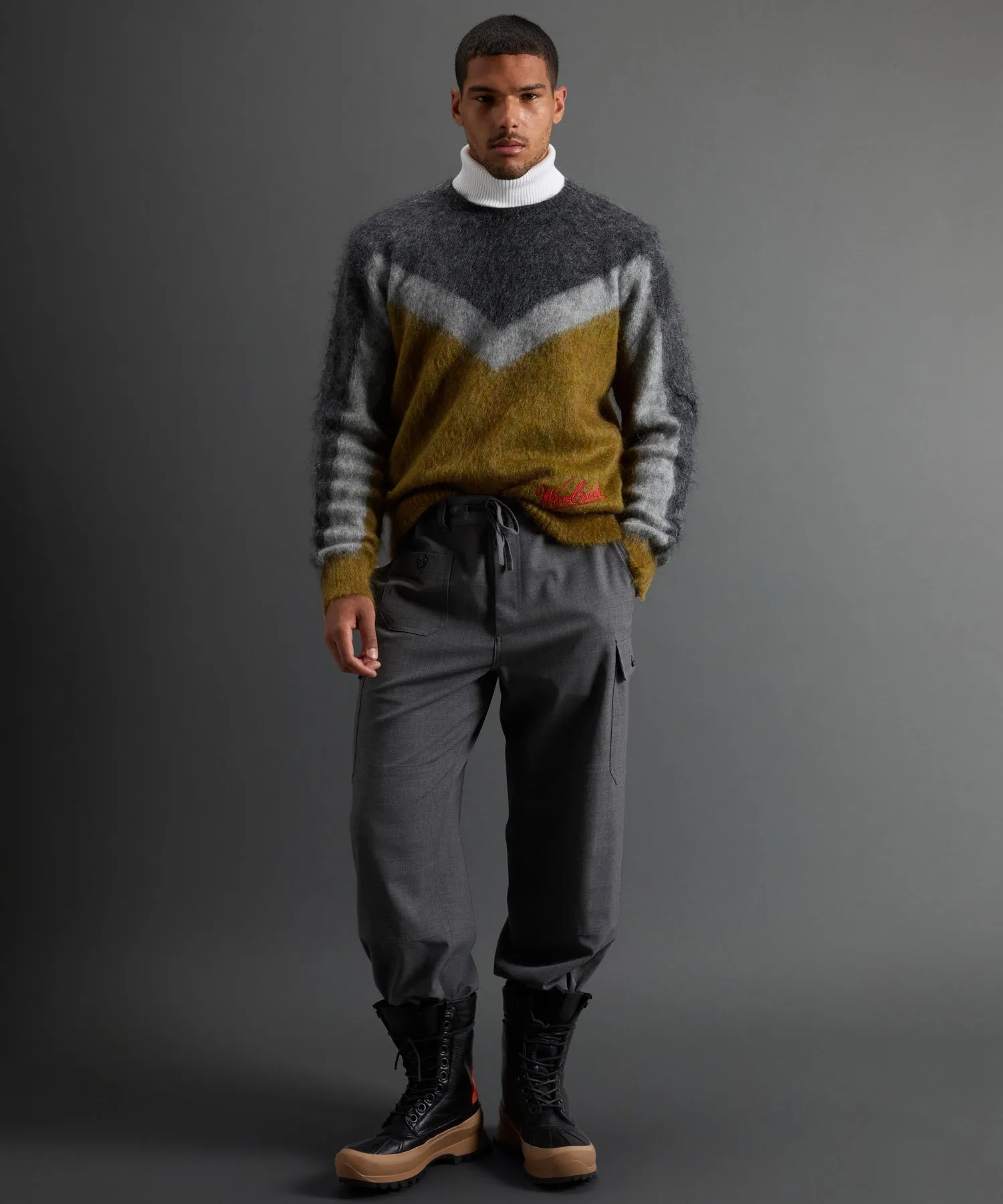 Todd Snyder X Woolrich Chevron Mohair Crewneck