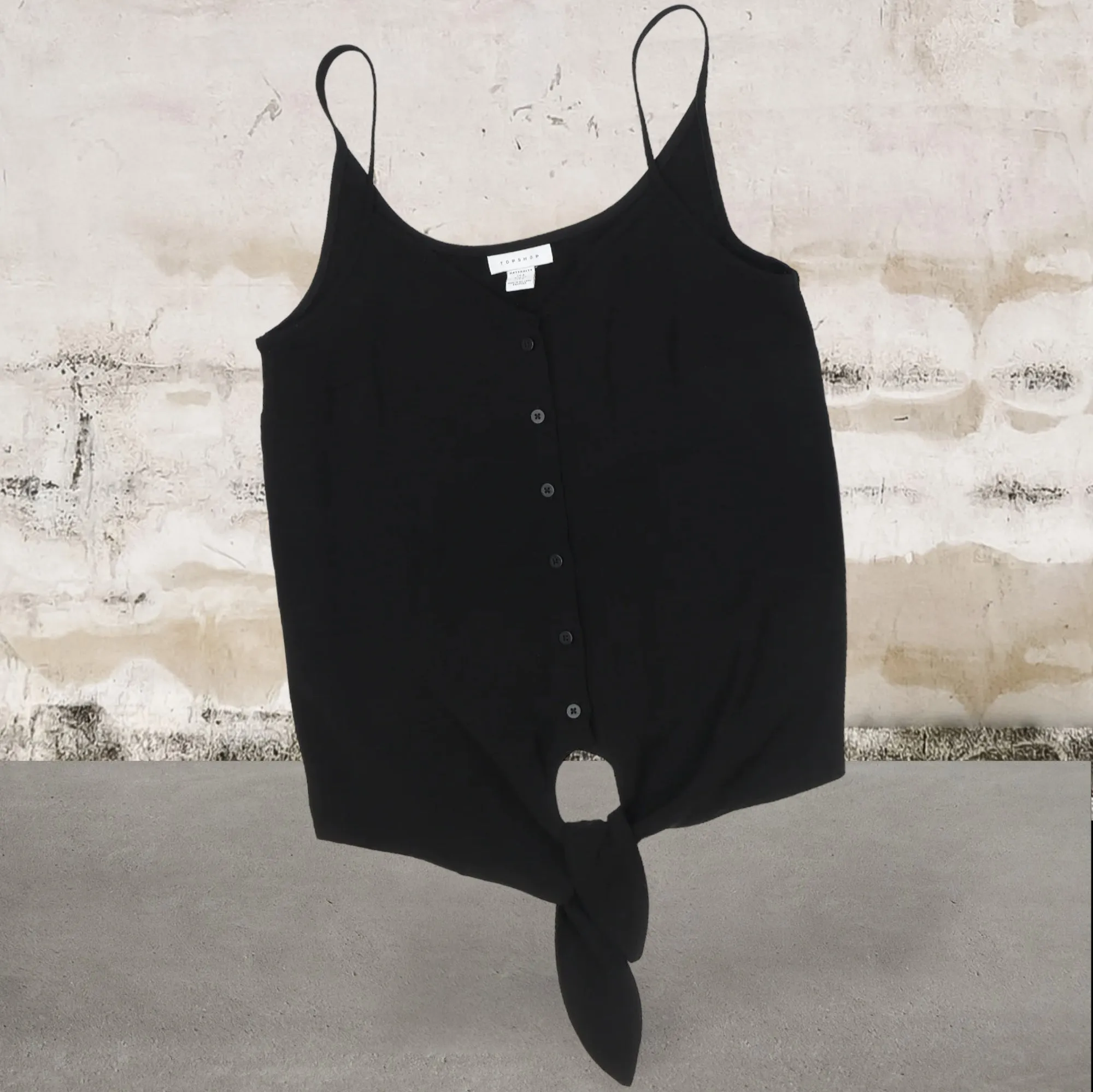 Topshop Maternity Black Strappy Button Front Sun Top - Size Maternity UK 8