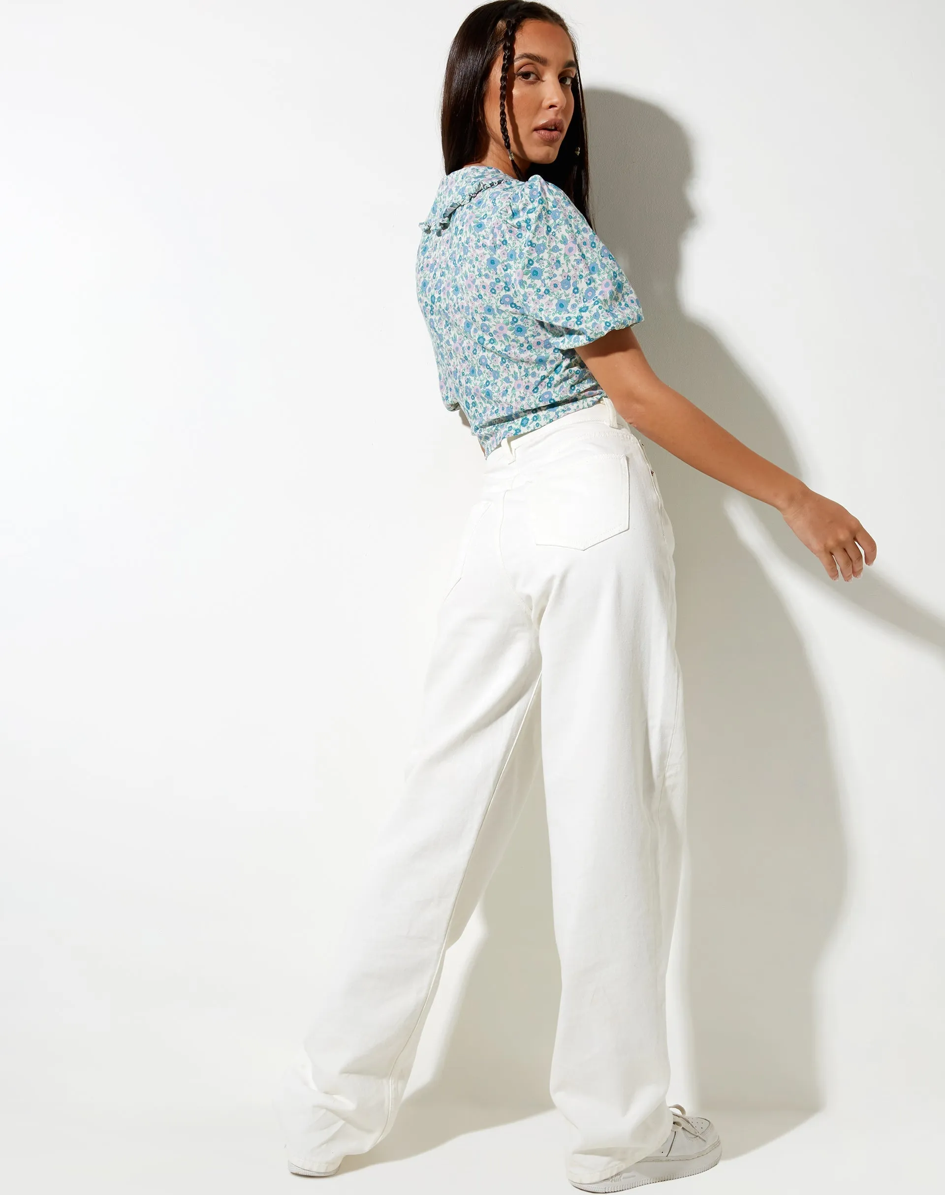 Tucci Top in Flower Power Blue