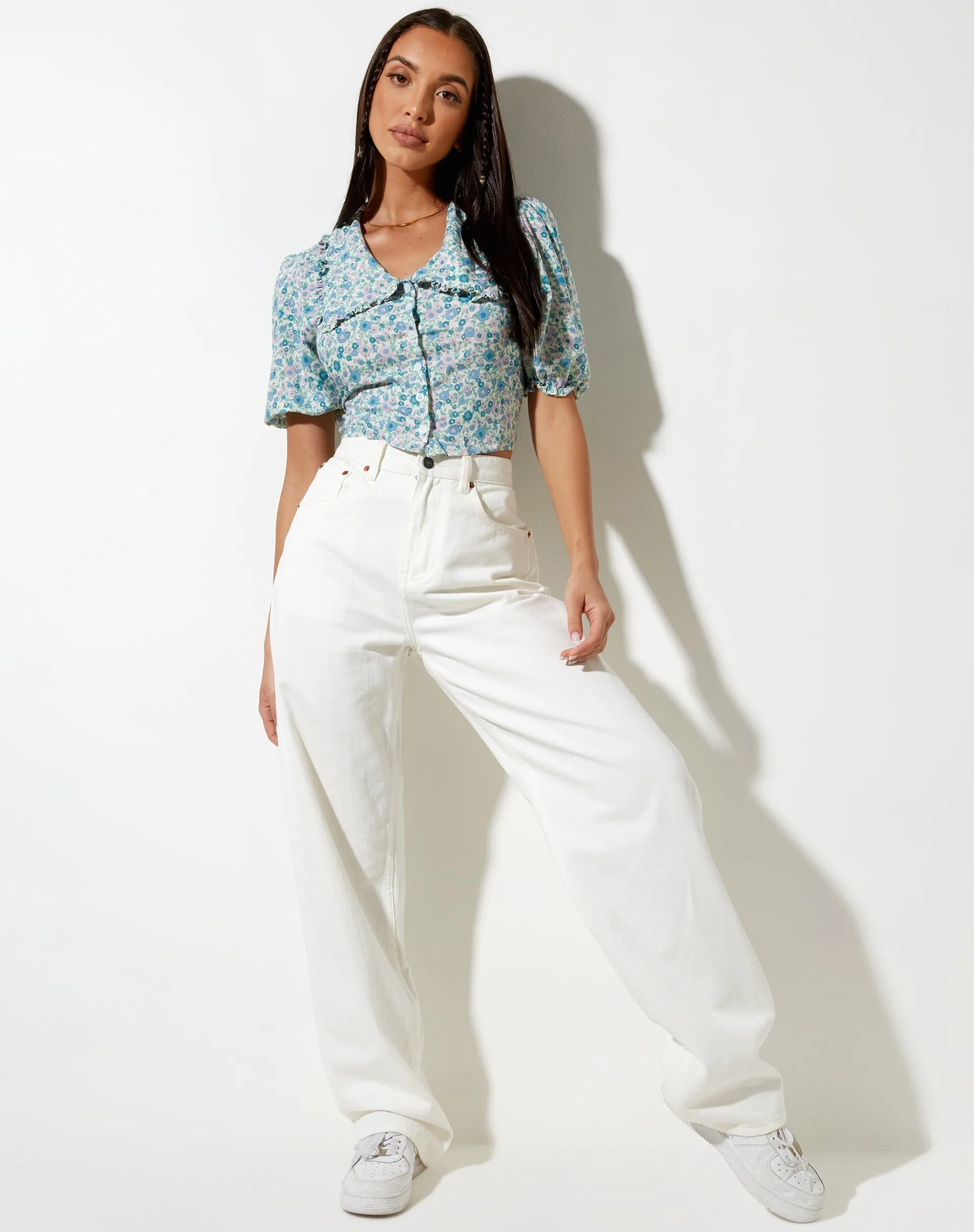 Tucci Top in Flower Power Blue