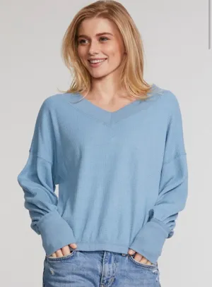 V cut bubble sleeve top