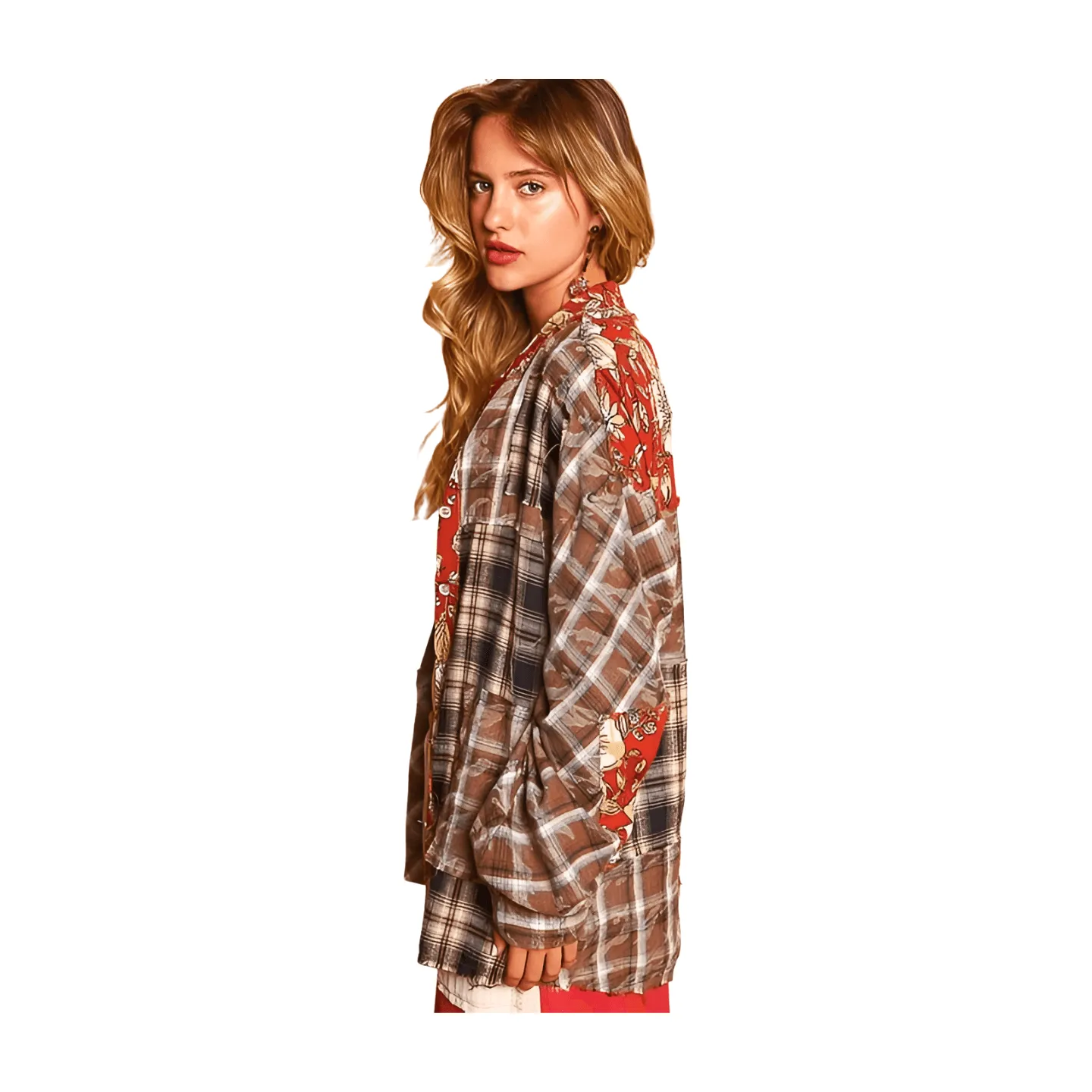 Vintage Washed Plaid Button Down - Chocolate Multi