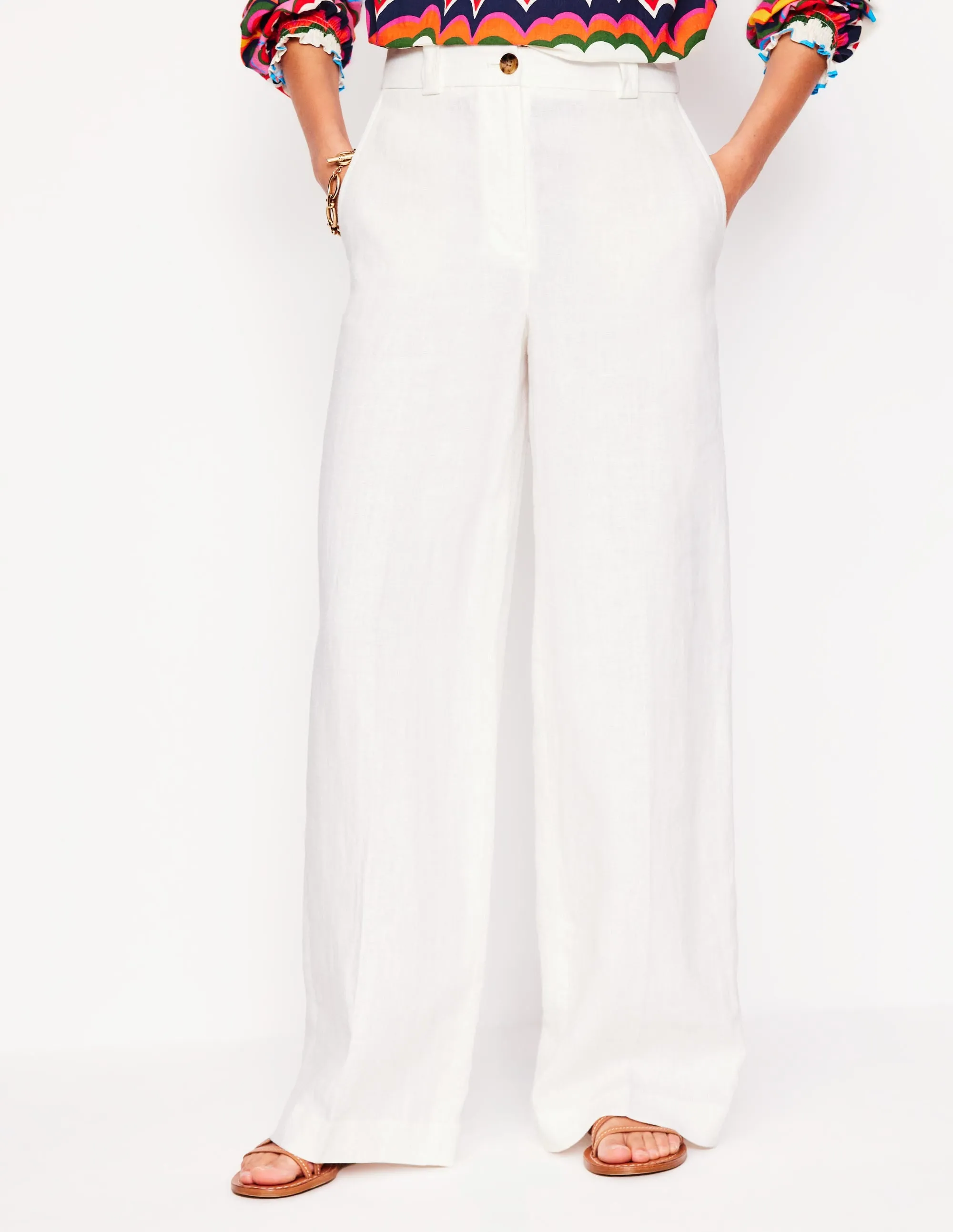 Westbourne Linen Trousers-White