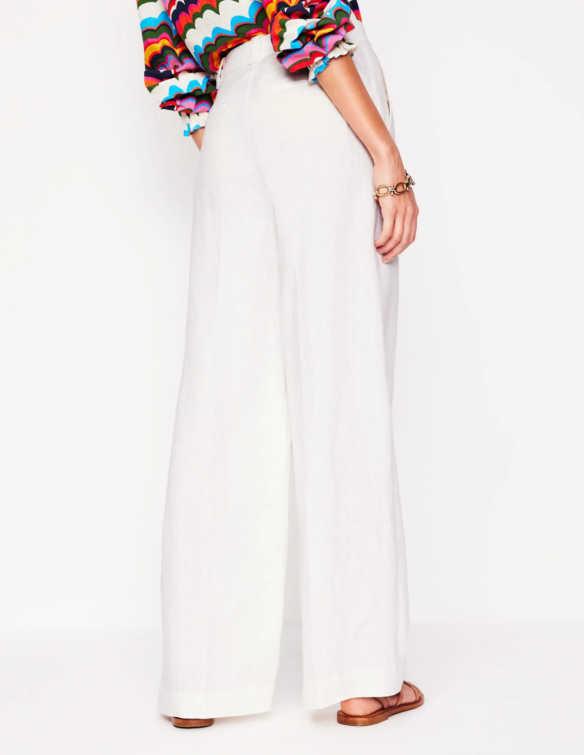 Westbourne Linen Trousers-White