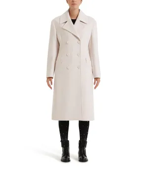White double-breasted long coat