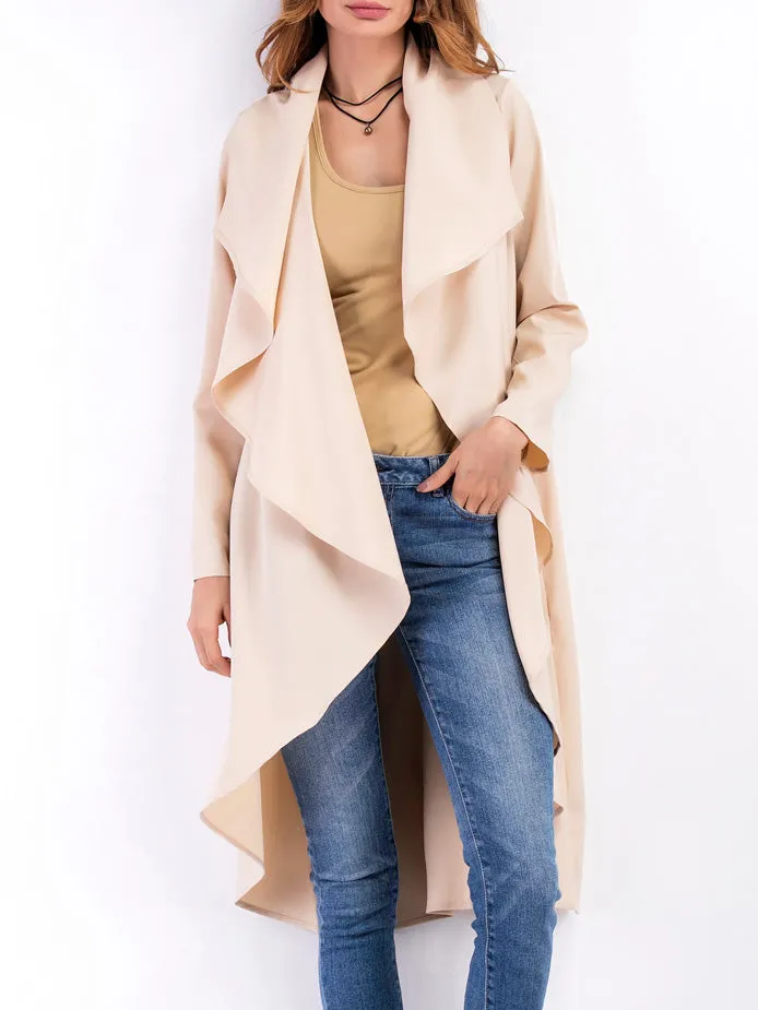 Women's Cardigans Lapel Irregular Long Sleeve Cardigan