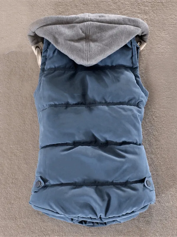 Women's Sleeveless Cotton Jacket / Elegant Casual Hooded Vest - SF0023