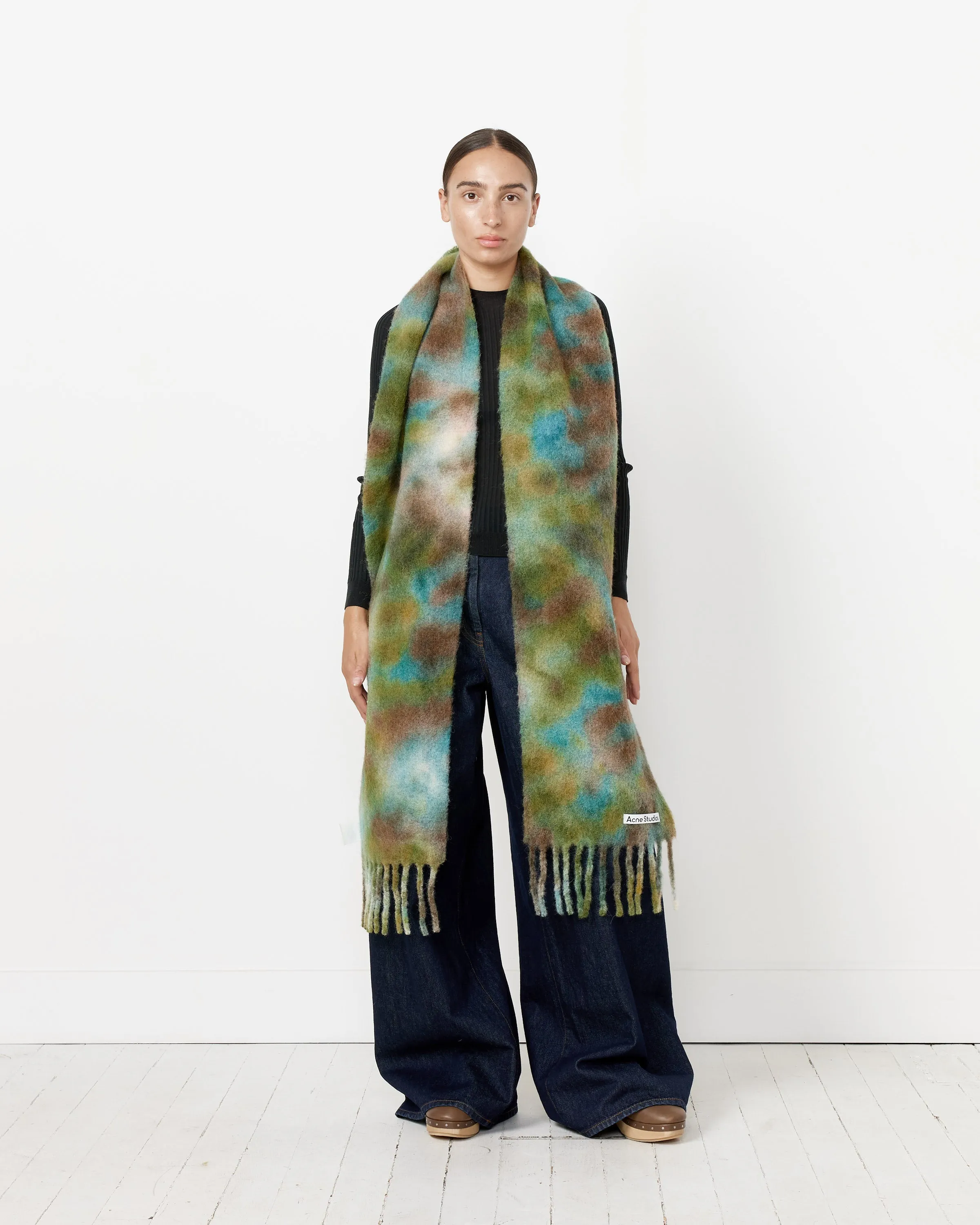 Wool Mohair Tie-Dye Scarf