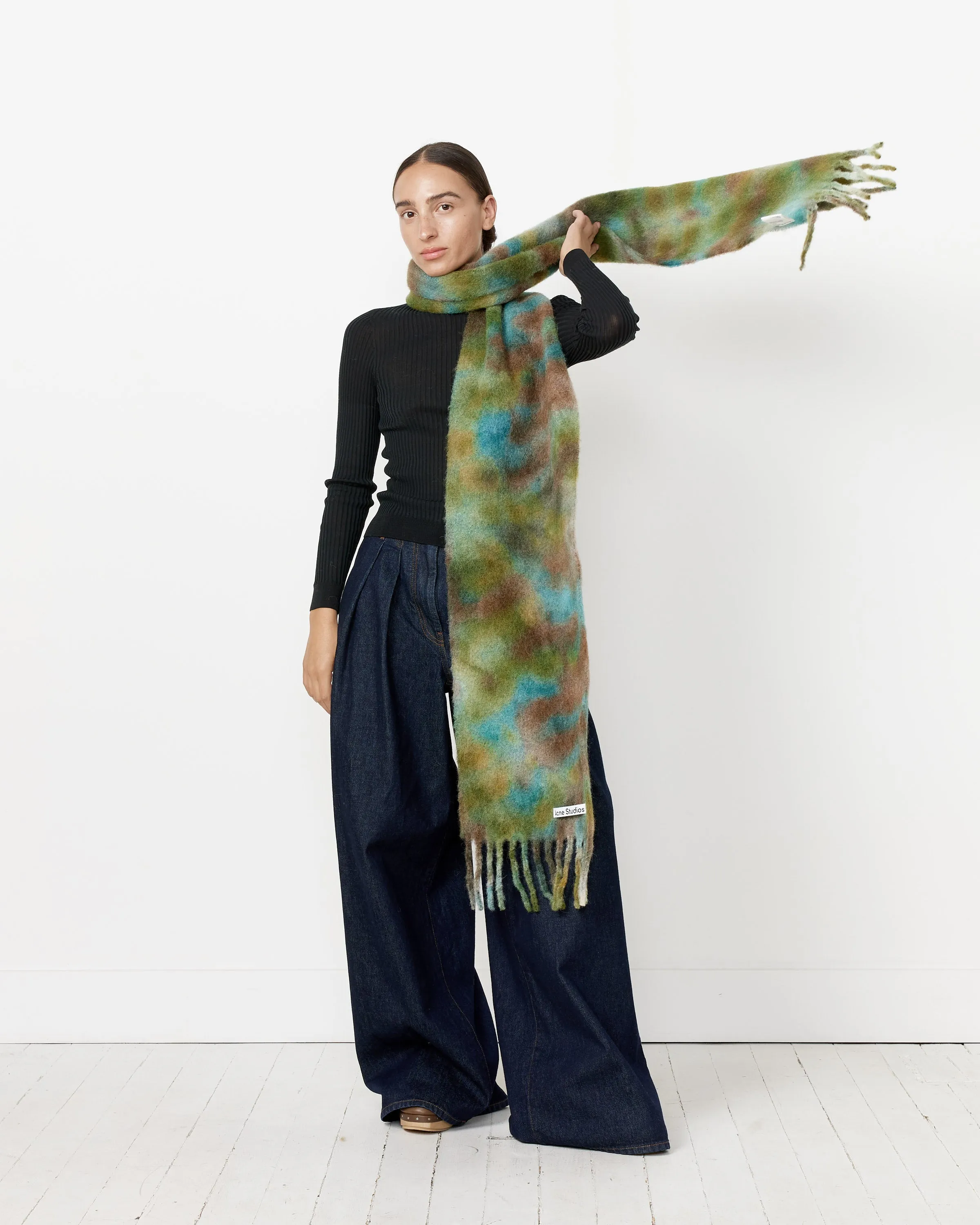 Wool Mohair Tie-Dye Scarf